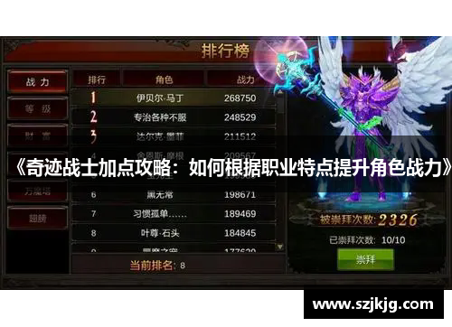 《奇迹战士加点攻略：如何根据职业特点提升角色战力》